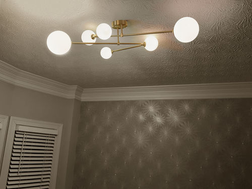 Customer photo review of Frosted Bubble Linear Sputnik Semi Flush Mount