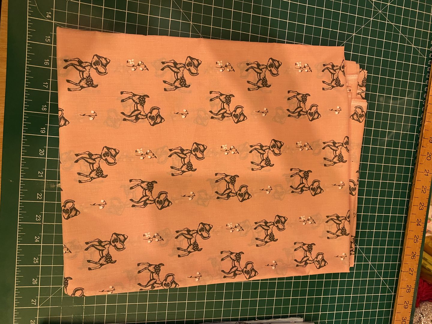 Customer photo review of Baby Deers and Flowers Polycotton Fabric