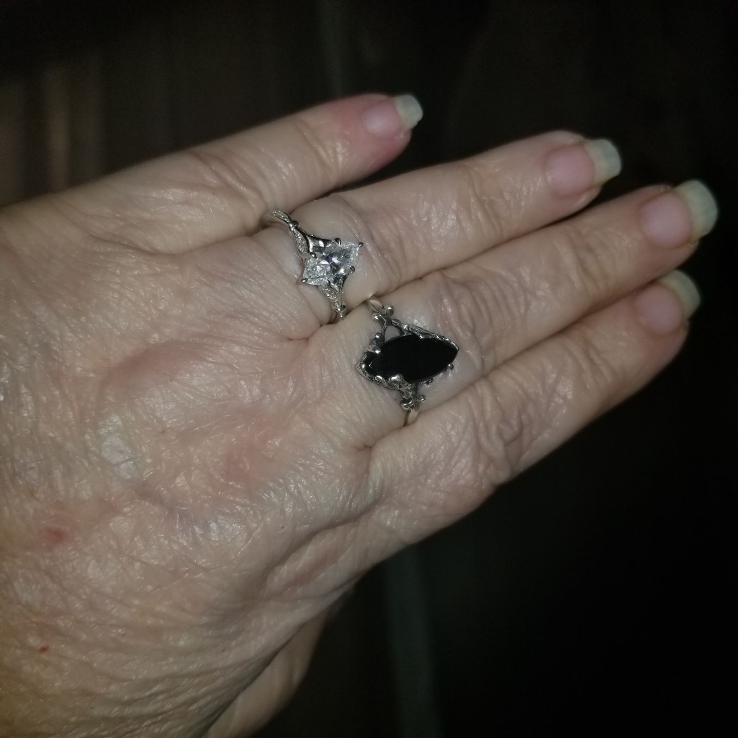 Customer photo review of Marquise Cut Moissanite Petals Split Shank Engagement Ring