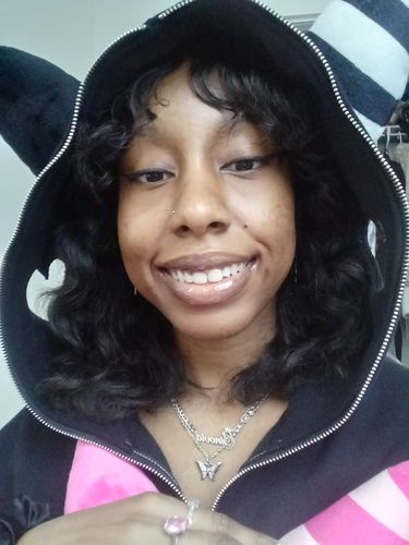 Customer photo review of Bunny Hoodie With Plush Ears (BLACK)
