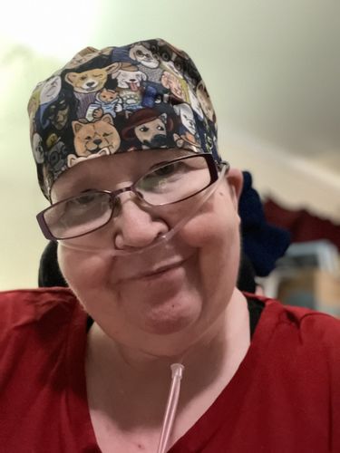 Customer photo review of Dogs! Dogs! Dogs! Scrub Cap by Dr Leatrize