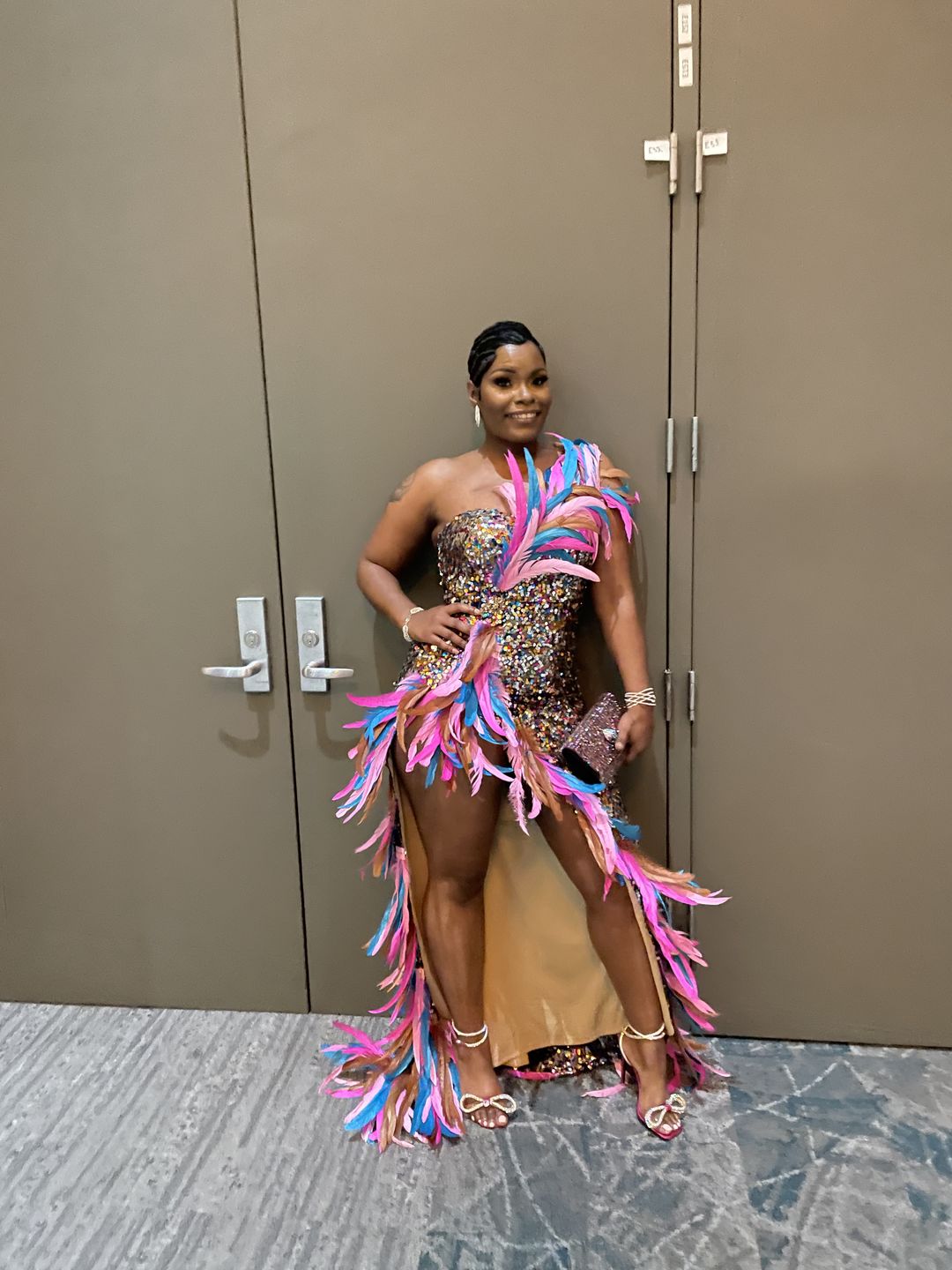 Customer photo review of Grandeur Feather Dress (Ready To Ship)