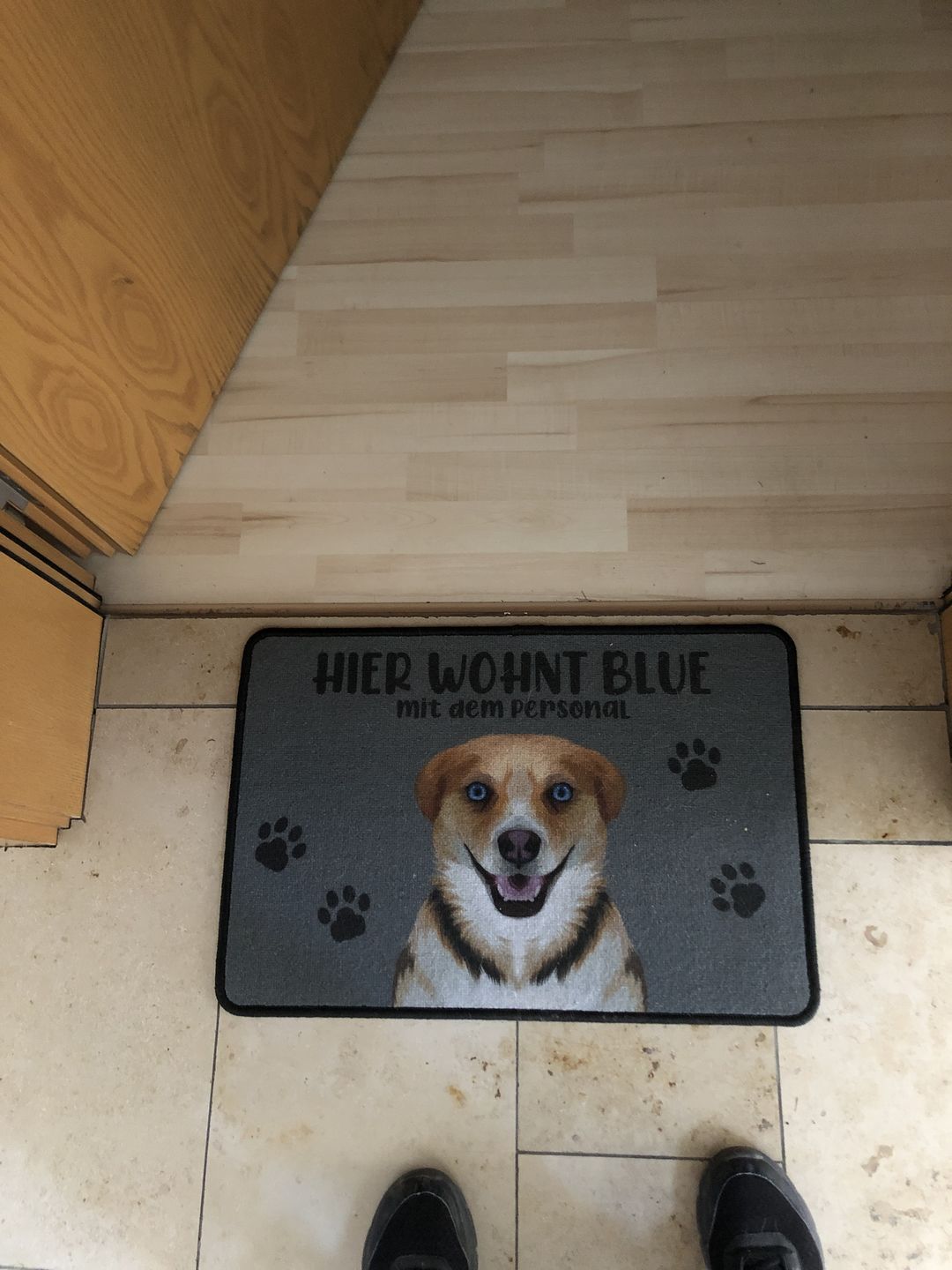 Customer photo review of Personalisierte Hunde Tier-Fußmatte