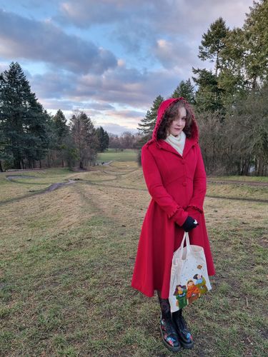 Customer photo review of Red winter coat, wool coat 1861#