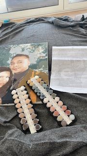Customer photo review of Custom Couple Paint by Numbers | Just Upload Your Picture!