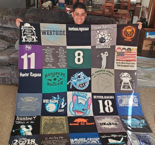 T-shirt quilt featuring hunapepe soccer by Jenneen from HI
