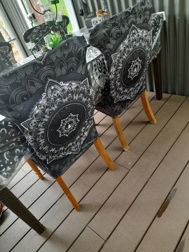 Customer photo review of Mandala Chair Covers
