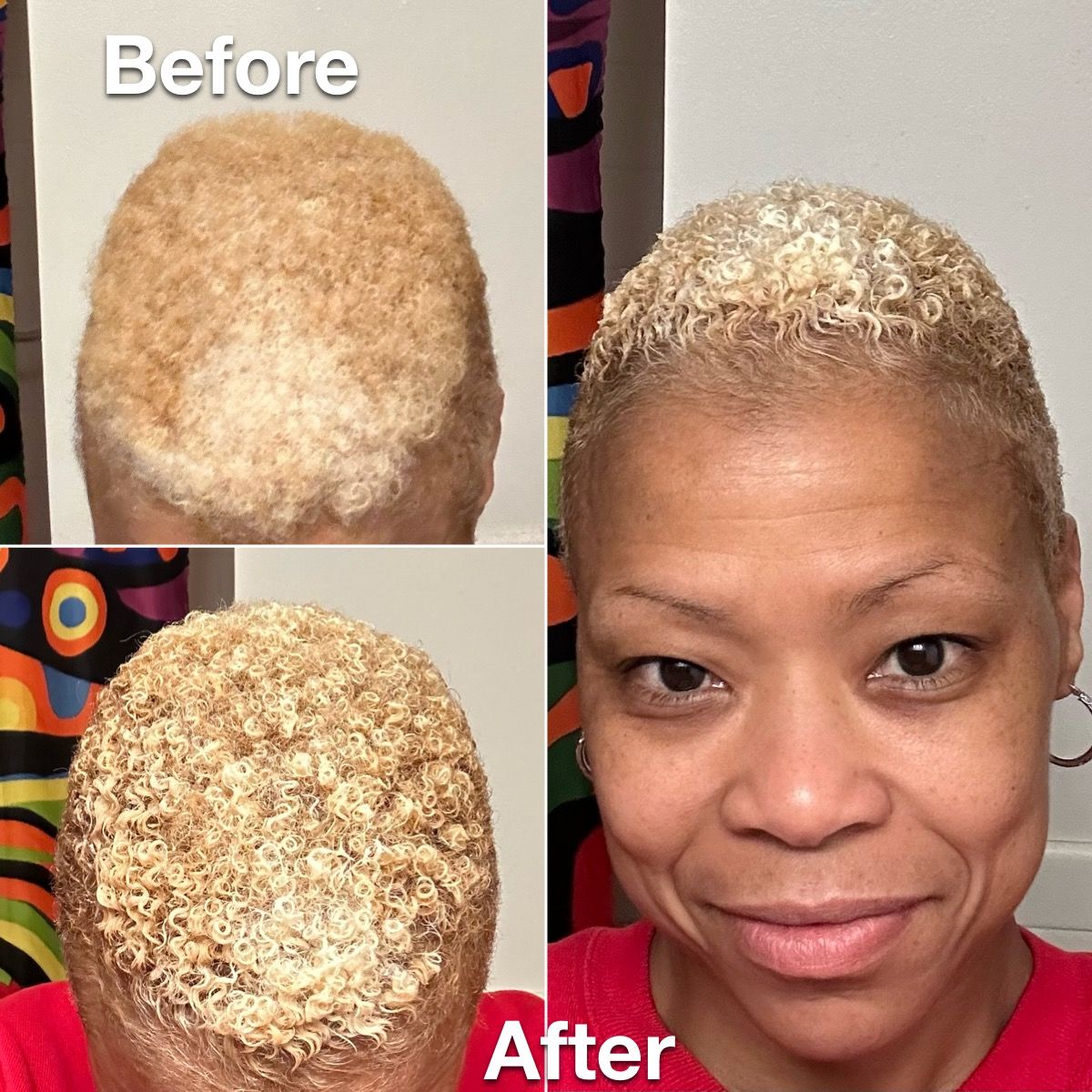 Customer photo review of Defining Flaxseed Gel for Curly Hair with Organic Jojoba Oil for Moisture and Lavender Fragrance