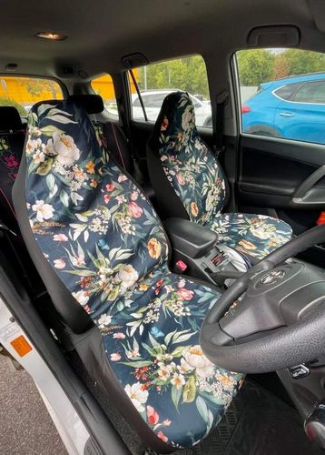 Customer photo review of Flowers And Leaves Scenery Premium Car Seat Covers (Set of 2)