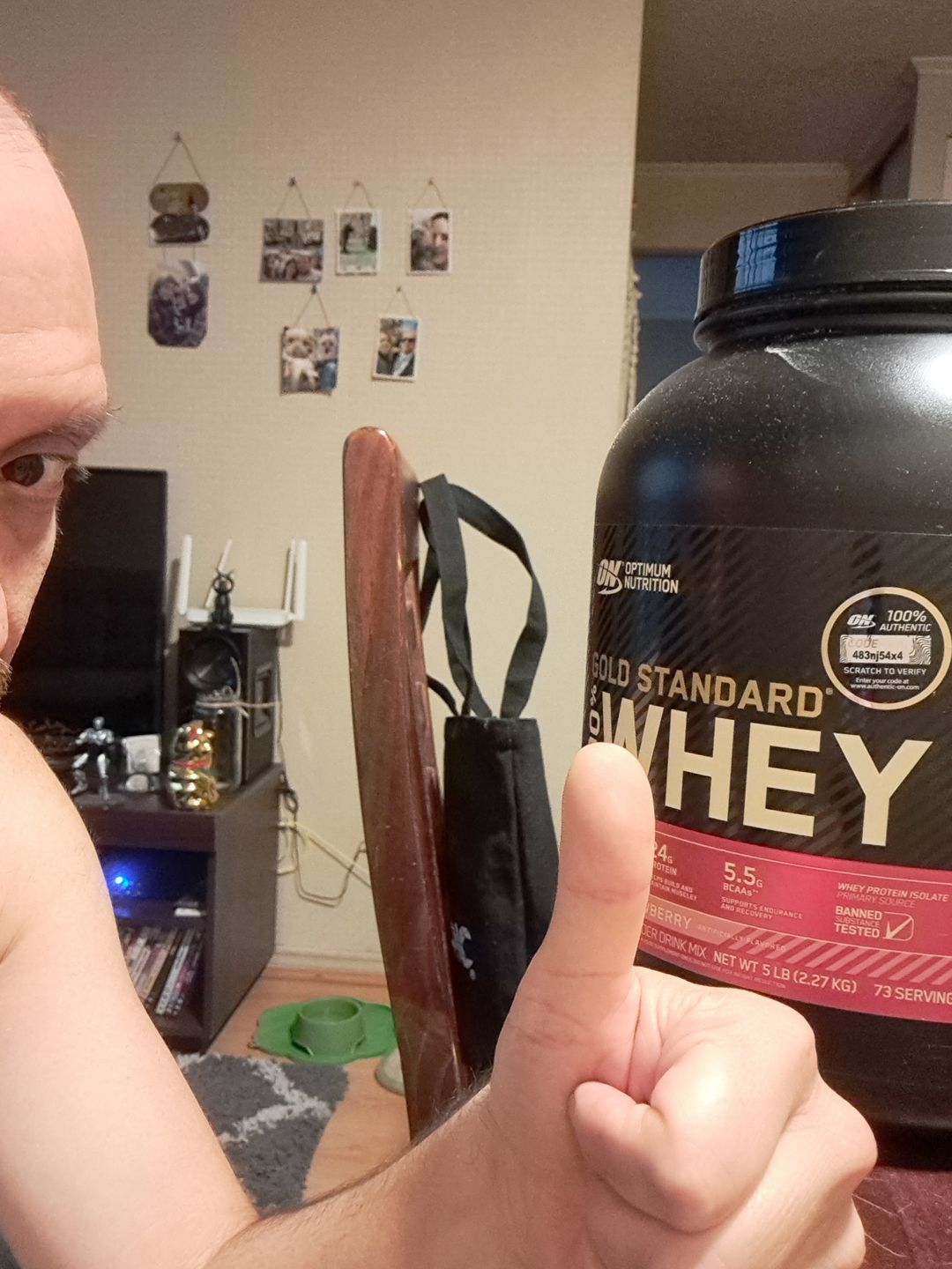 Customer photo review of Optimum Nutrition Gold Standard 100% Whey Proteina 5 Lb