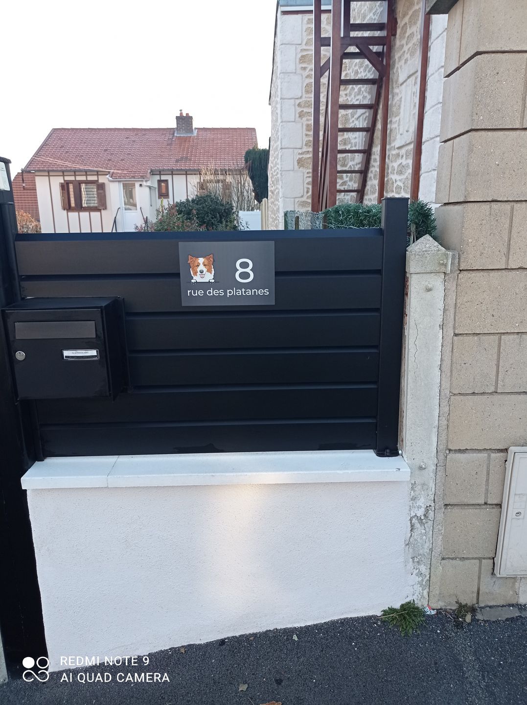 Customer photo review of Chiens curieux et numéro de maison - Plaque de porte personnalisée