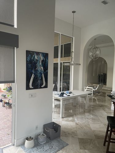 Customer photo review of Vertical  Blue Elephant Abstract Painting #ANE03