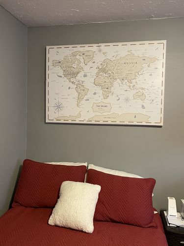 Customer photo review of Pinnable World Journey Map • Ivory