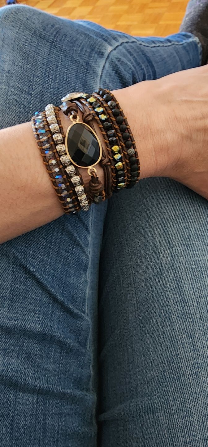 Customer photo review of Onyx Moonlight Protection Wrap Bracelet