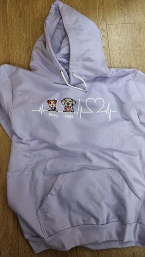 Customer photo review of CUTE DOGS HEARTBEAT HOODIE (Unisex)