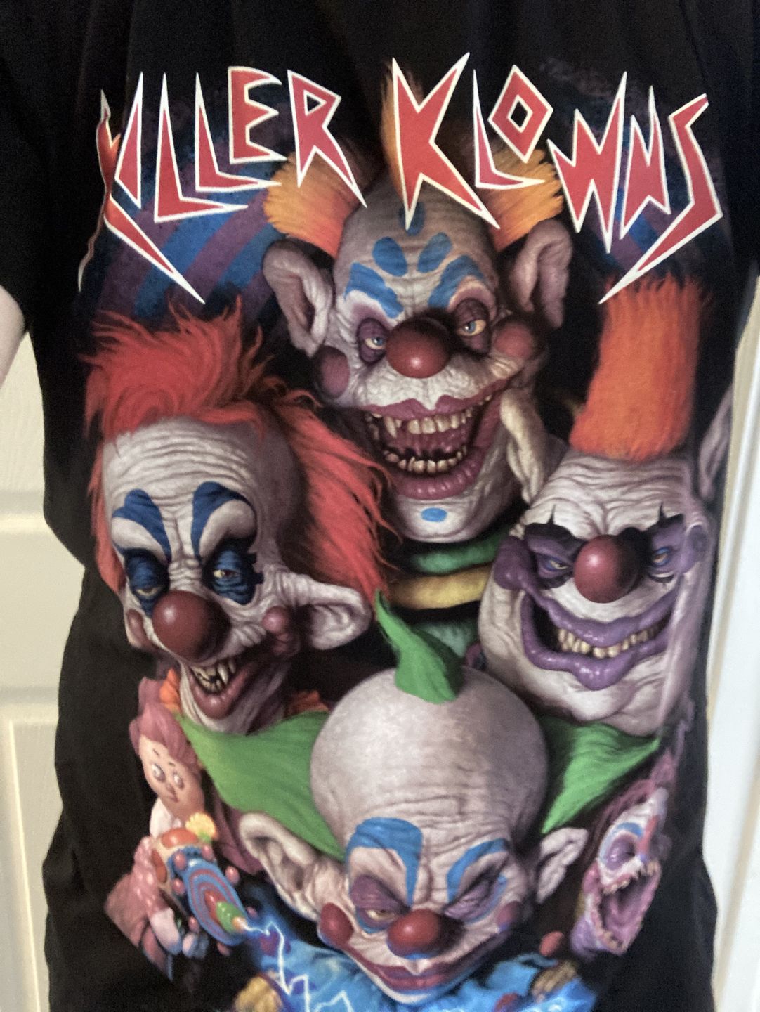 Customer photo review of Killer Klowns From Outer Space Horrific Harlequins T-Shirt