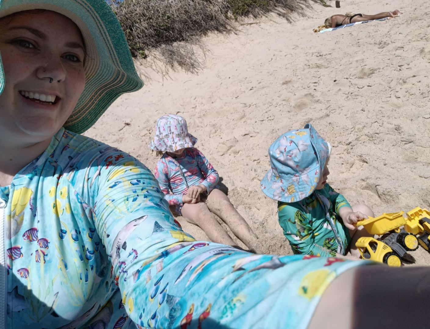 Customer photo review of Great Barrier Reef Women's Long Sleeve Zip Swimmers