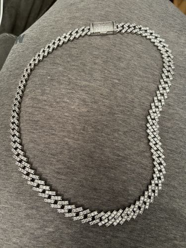 Customer photo review of Prong Set Iced Out Straight Edge Cuban Chain