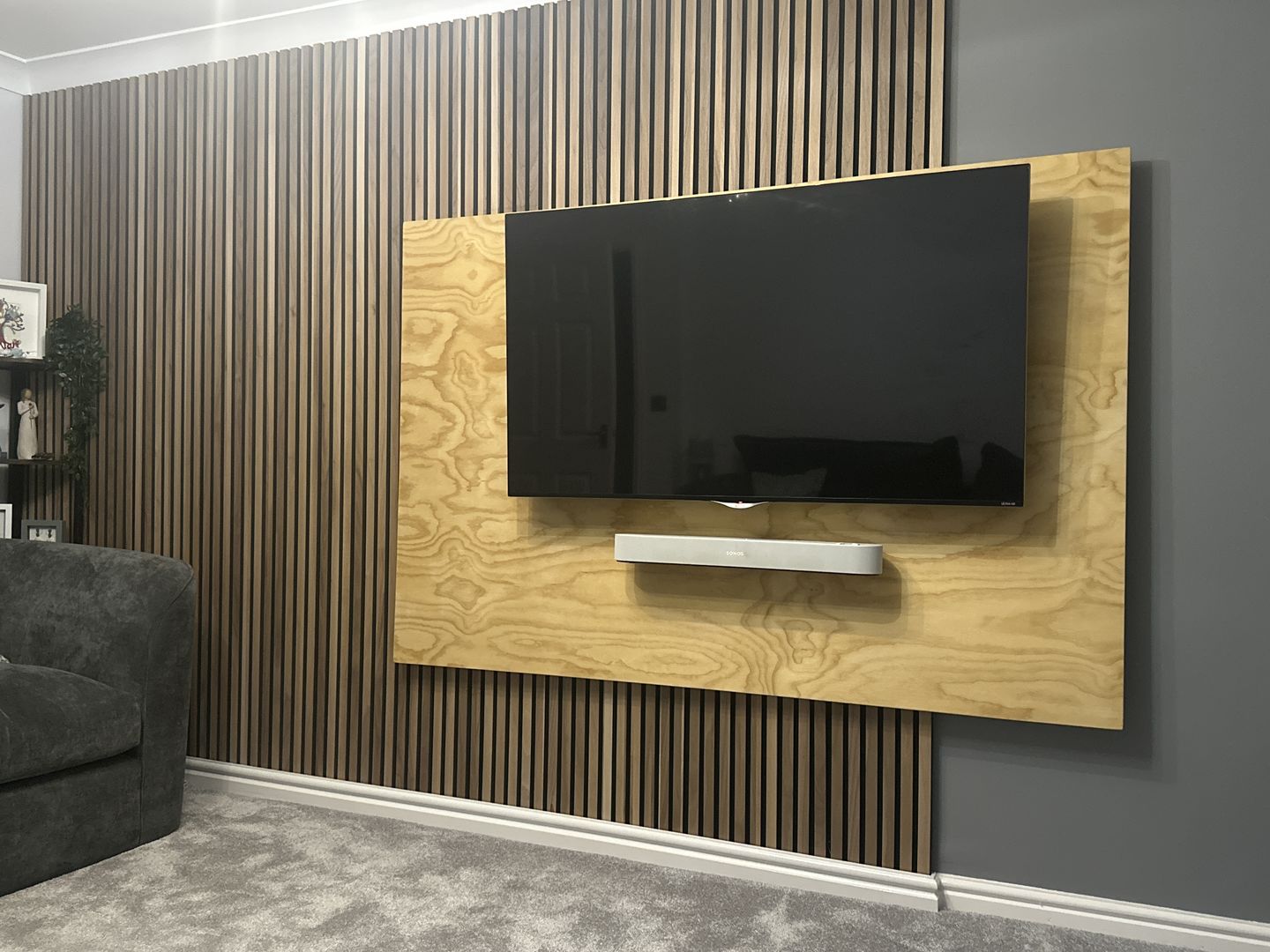 Customer photo review of SlatWall Acoustic Walnut