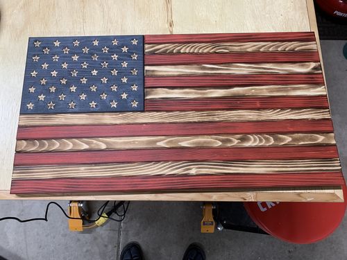 Customer photo review of 50 Star American Flag Metal Stencil (14 gauge steel)