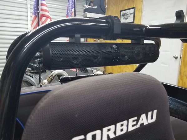 Customer photo review of 6 Speaker UTV Bluetooth Sound Bar, 28 Inches Wide, IPX5 Waterproof, Bluetooth, Adapt to 1.56"-2.25" Roll Bar
