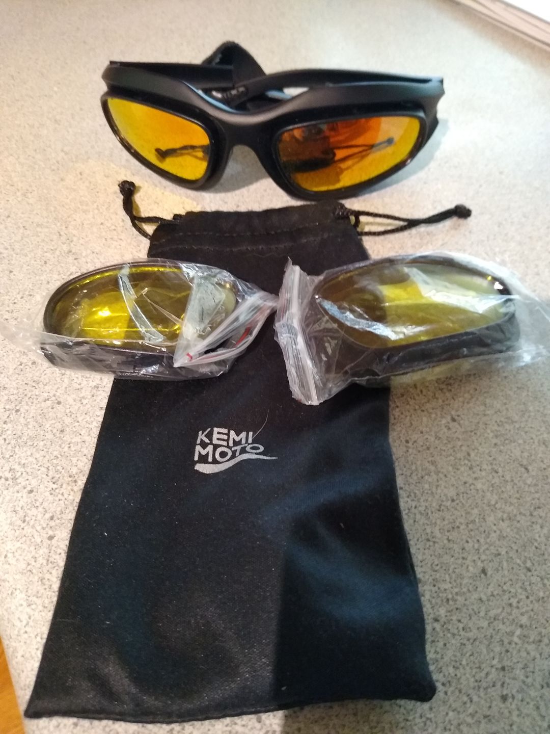 Customer photo review of Durable Polarized Riding Goggles - 4 Lens Kit