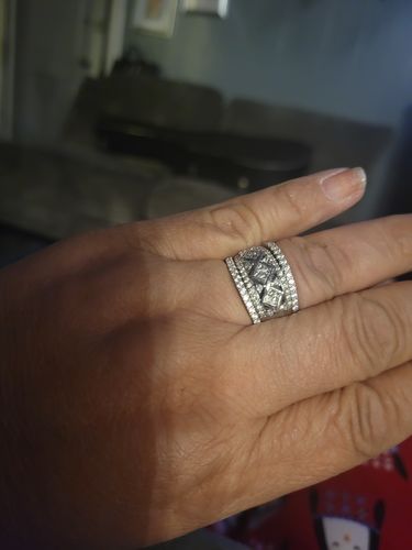 Customer photo review of CZ Half Eternity Ring in Sterling Silver