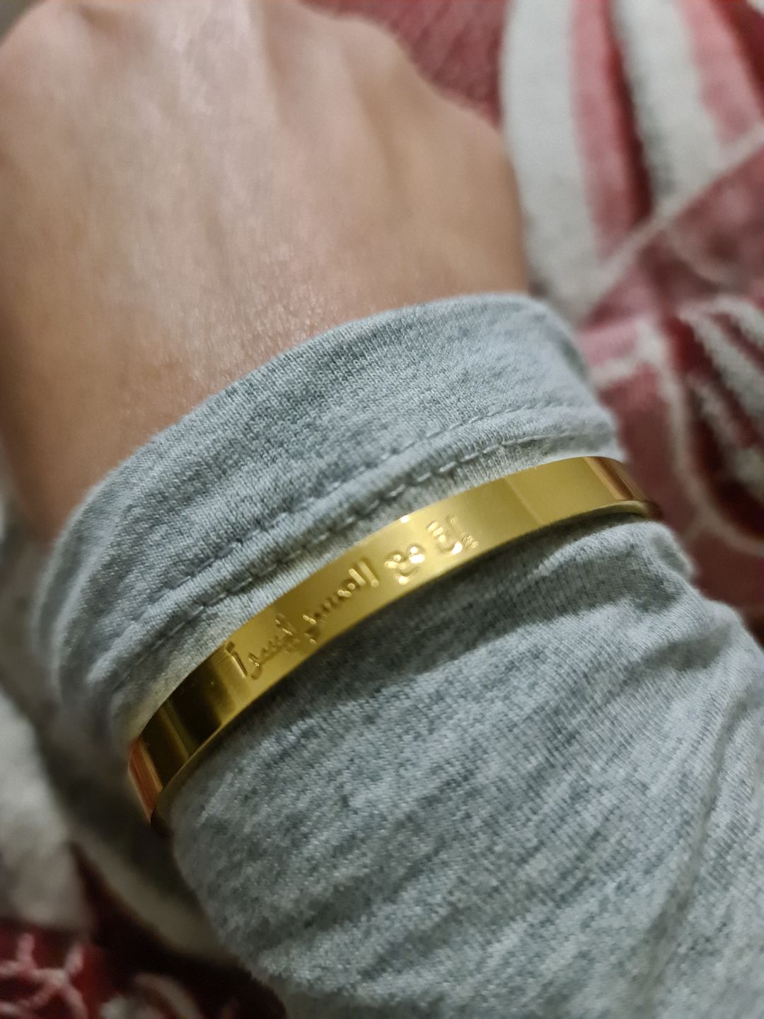 Customer photo review of "Verily, with hardship comes ease" Cuff