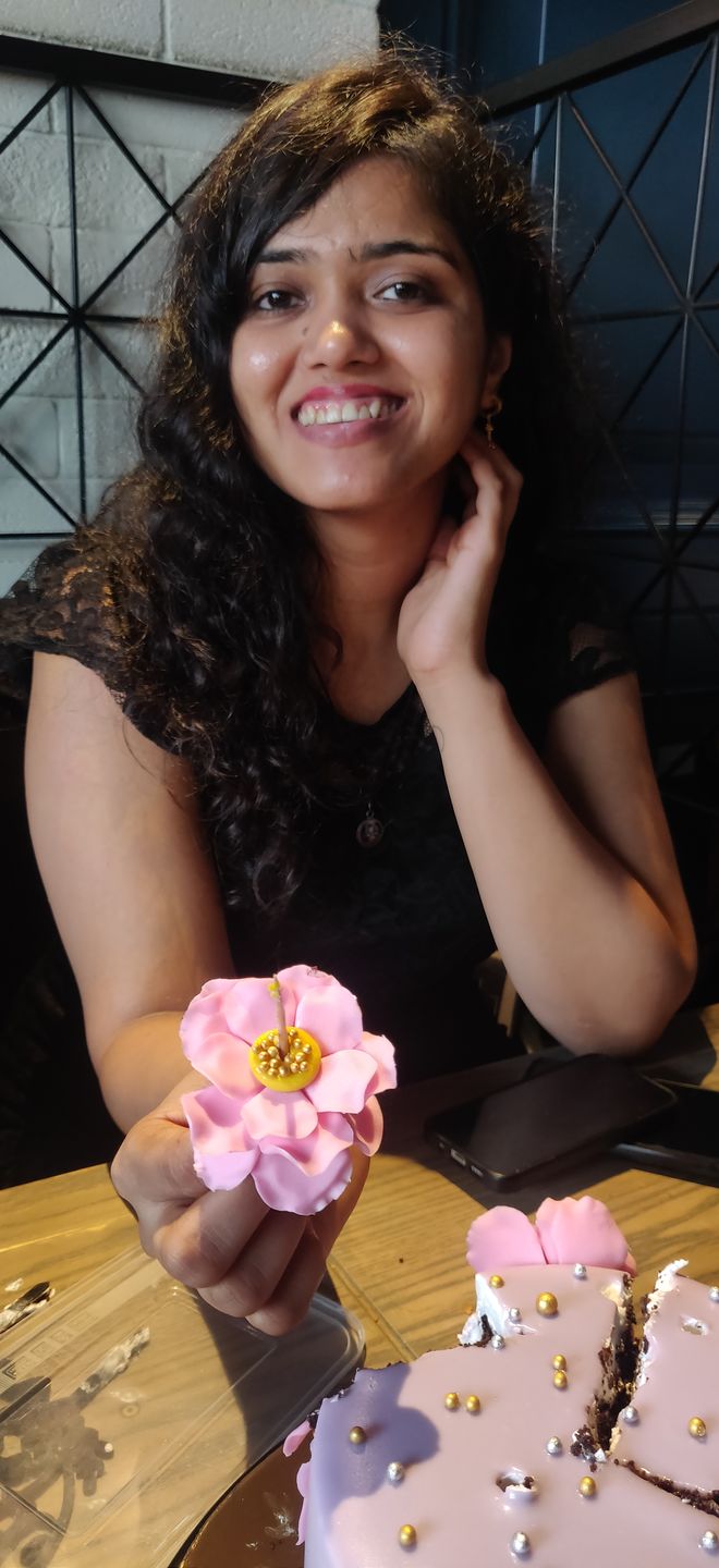 Customer photo review of Floral Purple Cake
