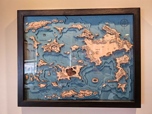 Customer photo review of CUSTOM FANTASY 3D WORLD MAP
