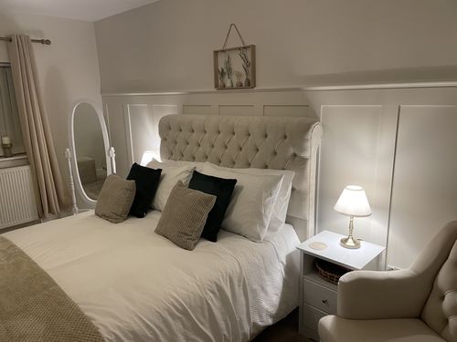 Customer photo review of Colorado Soft Cream Naple Chesterfield Sleigh Scroll Bed Frame