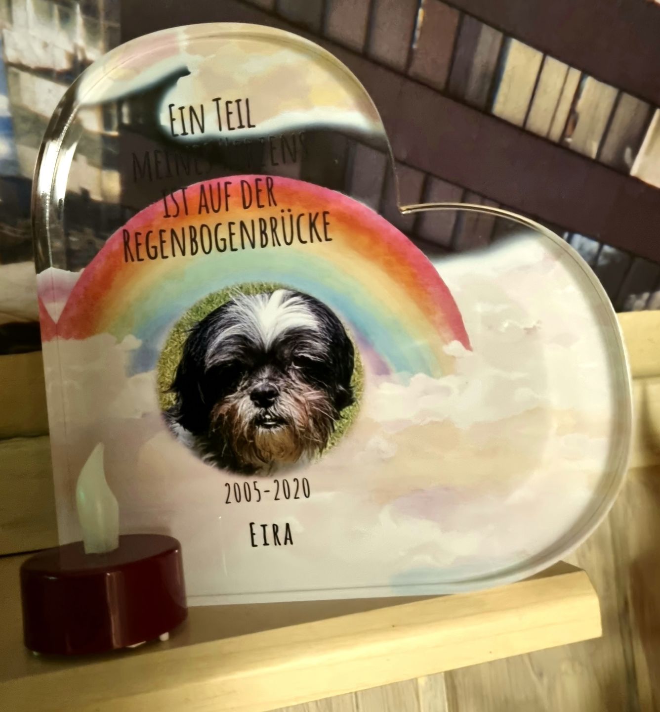 Customer photo review of Dein Foto mit Regenbogen - Individuelles Glasherz