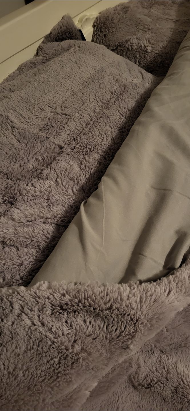 Customer photo review of Dekbedovertrek Teddy Fluffy Grijs