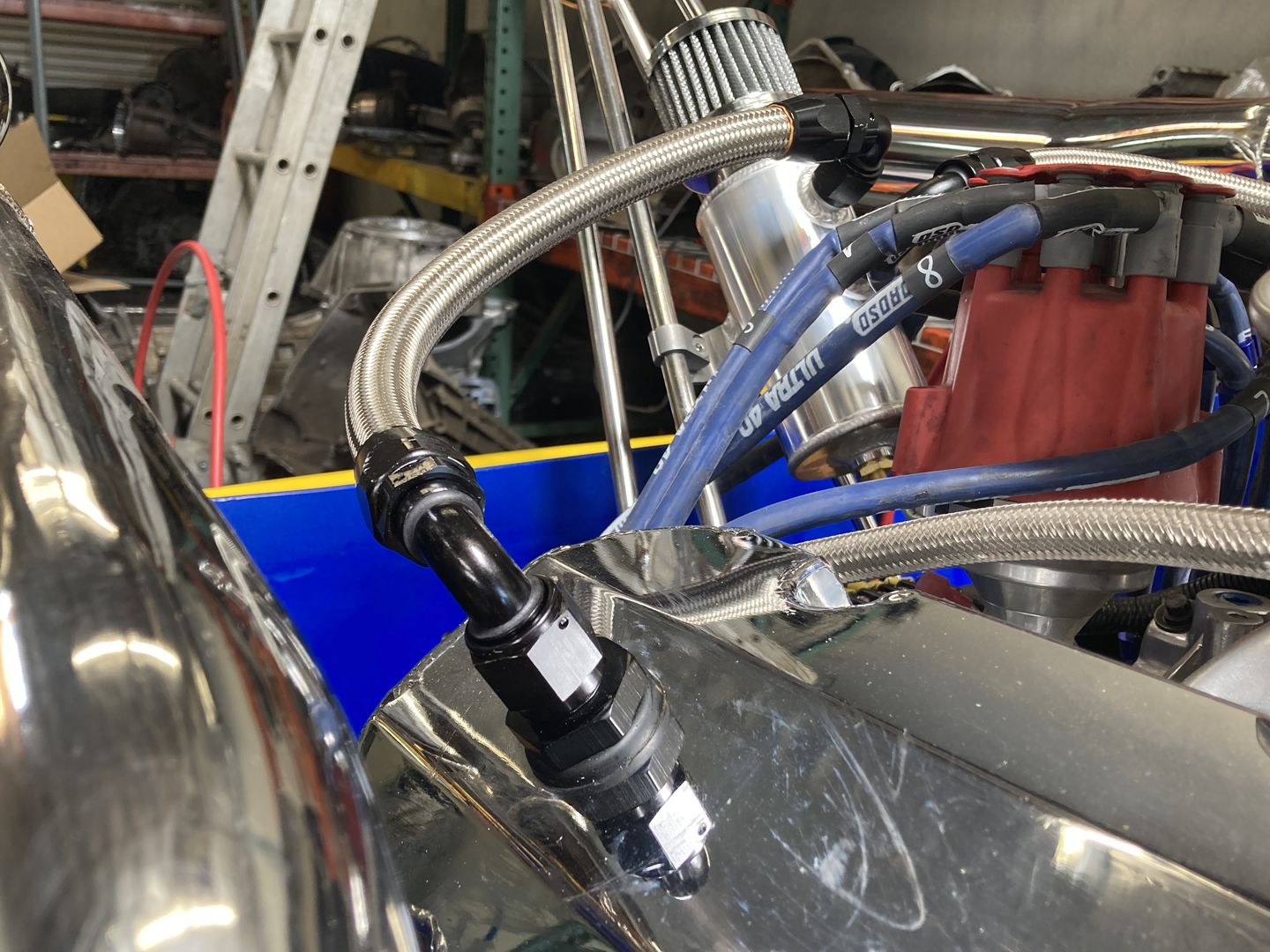 Customer photo review of SBC 10AN Valve Cover Adapter Fittings for Push-In Grommet (Pair) 34-00031