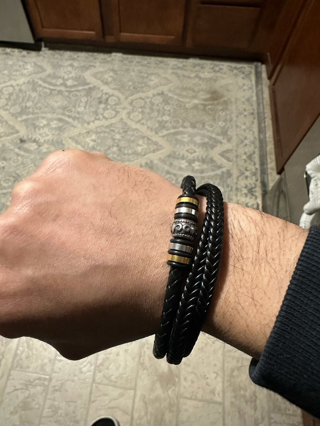 Customer photo review of Love You Forever | Men's Leather Gift Bracelet