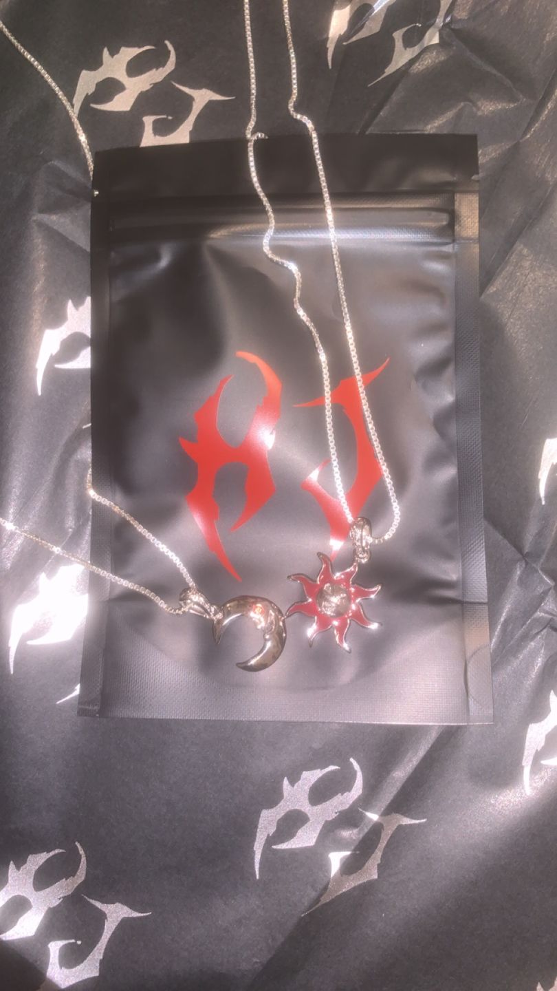 Customer photo review of SUNNY THE SOMBER SUN PENDANT