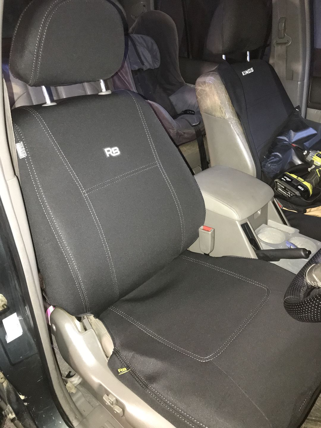 Customer photo review of Nissan Patrol GU Wagon Neoprene 2x Front Seat Covers (Made to Order)