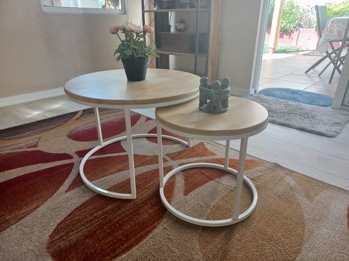 Customer photo review of Mesa de centro circular nido MIMA Blanco
