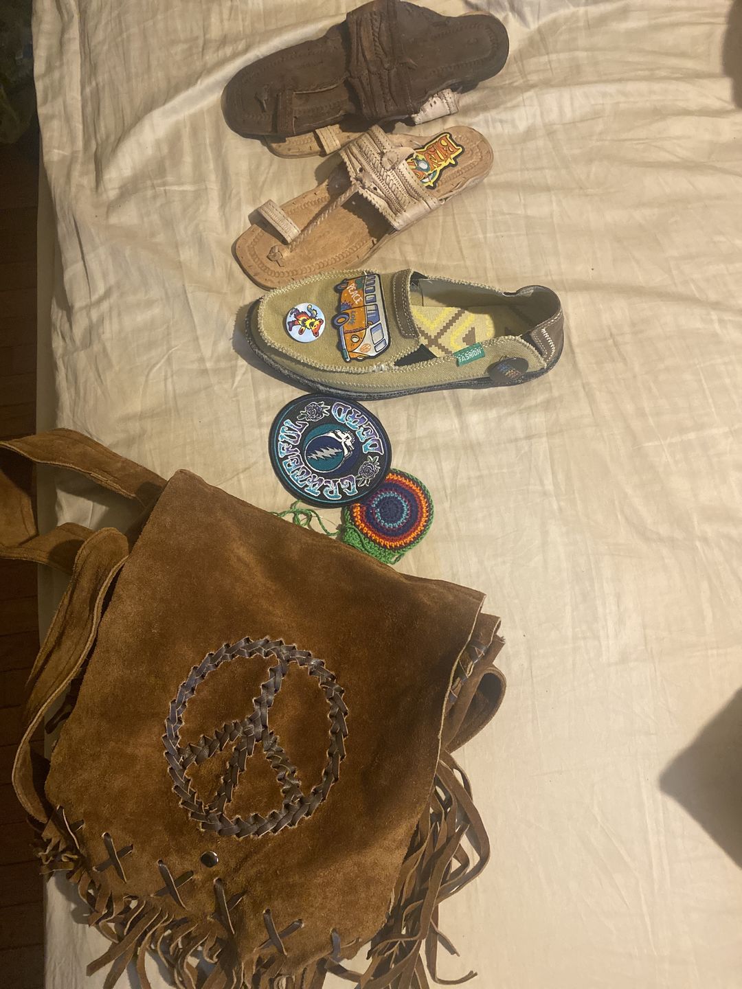Customer photo review of Peace Fringe Leather Shoulder Bag