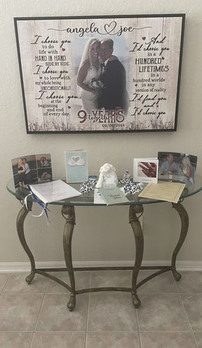 Customer photo review of I Choose You 3rd Anniversary Ideas Gift For Him, Custom Couple Photo Dating Anniversary Gifts For Boyfriend Canvas