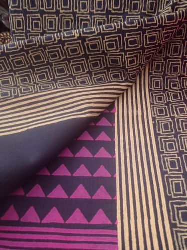 Customer photo review of Disciplined Algorithm-Silk Modal Block Print Saree
