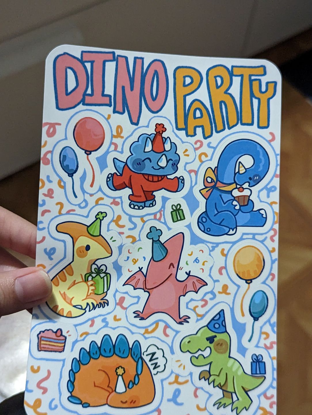 Customer photo review of Dino Party Sticker Sheet