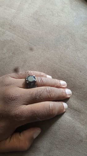 Customer photo review of Custom Black 20ct Solitaire 360 Lab Made Bling Bling Ring