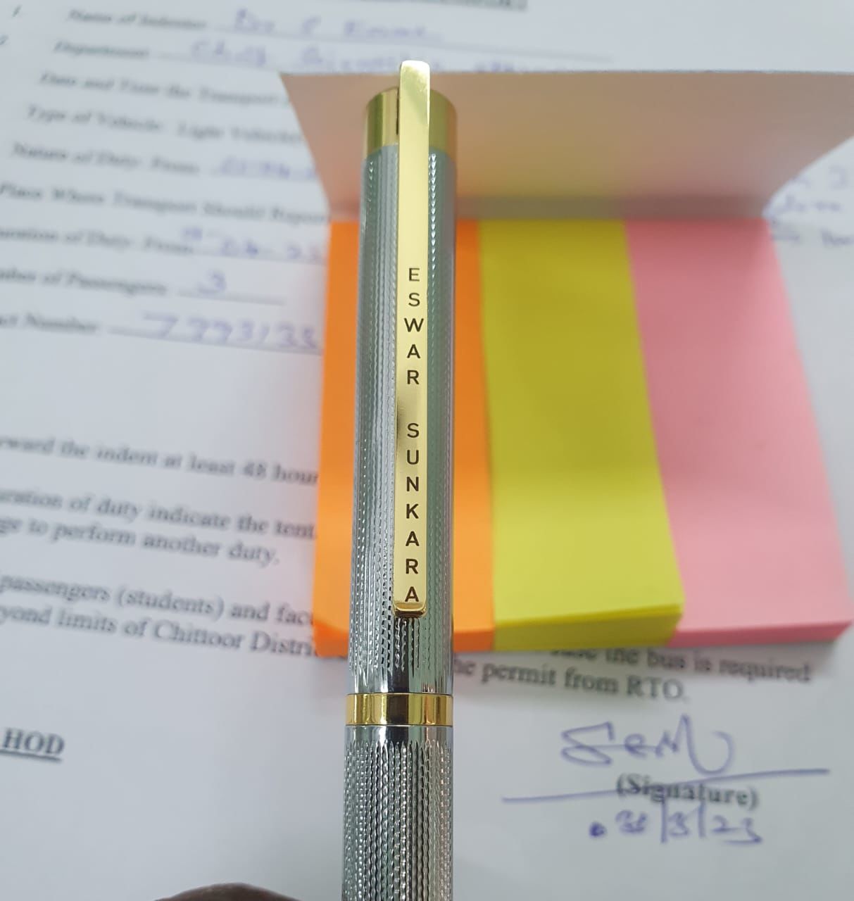 Customer photo review of Personalised Name Pen