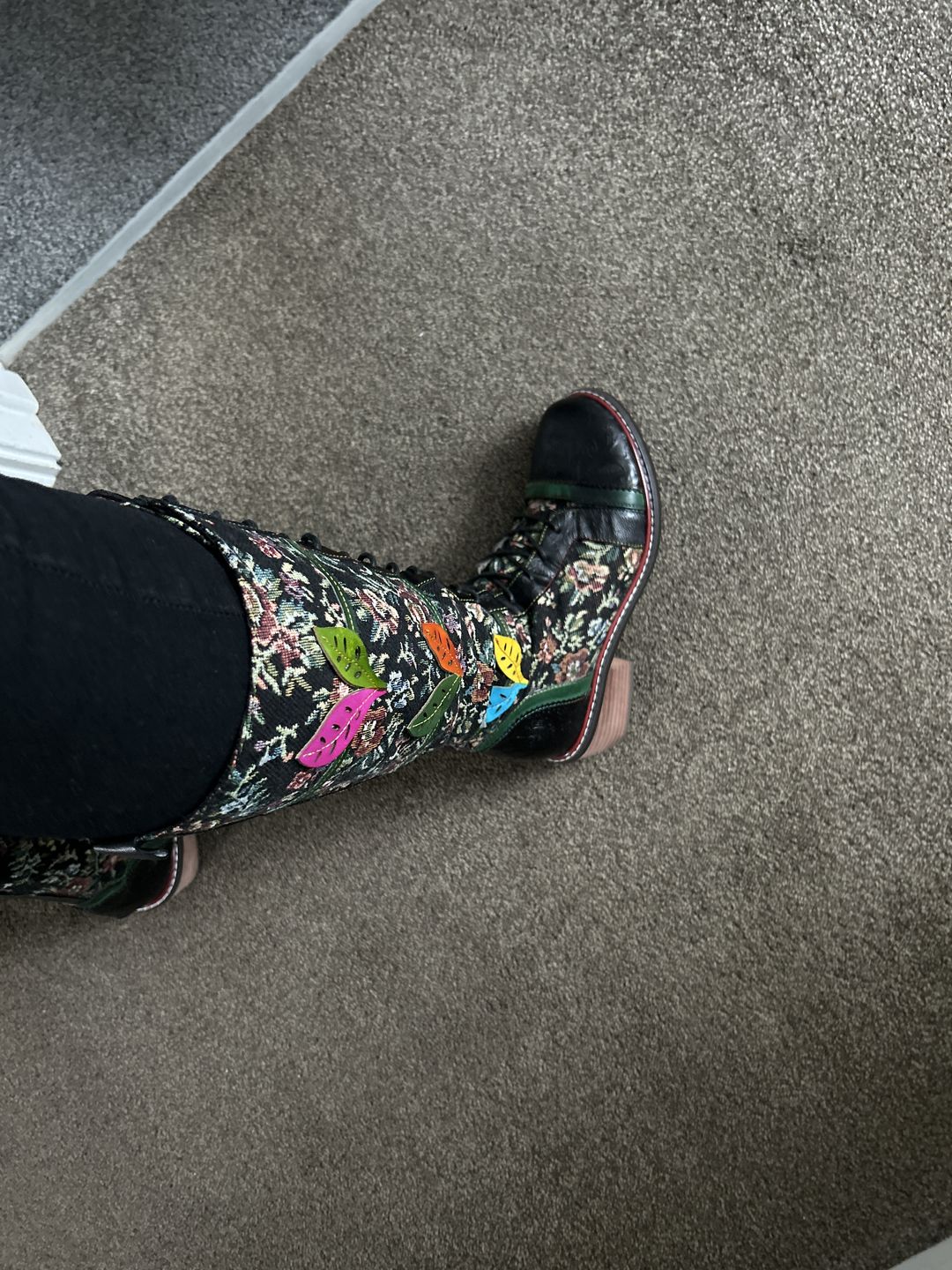 Customer photo review of Vintage Handmade Stunning Floral Boots