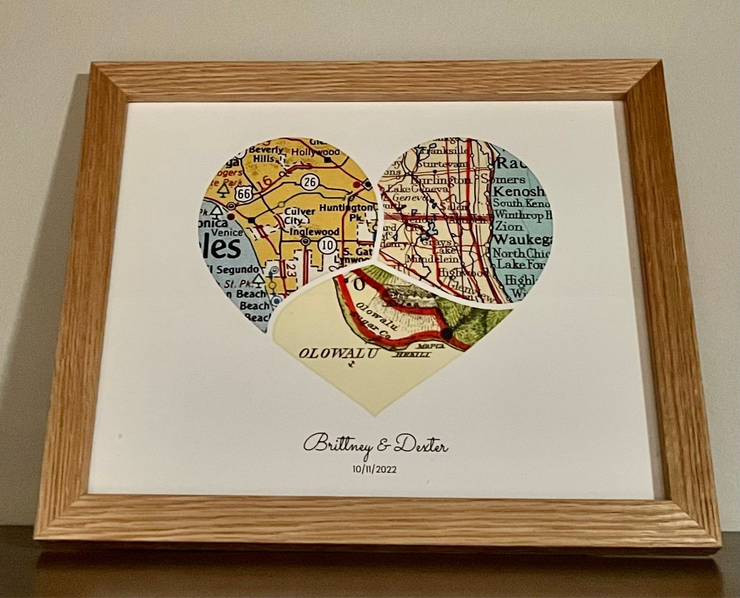 Customer photo review of Personalized Heart Map Print