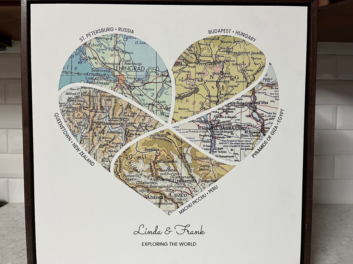 Customer photo review of Personalized Heart Map Print