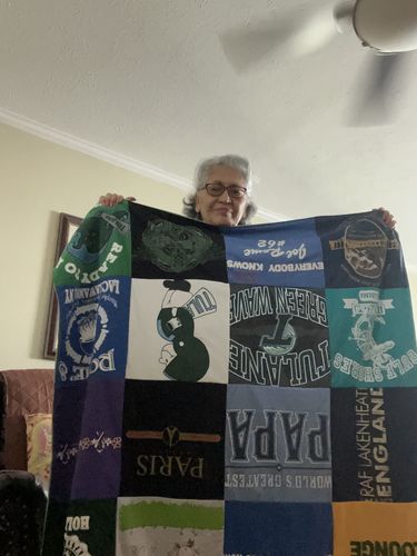 T-shirt quilt from tulane university by Guadalupe from LA