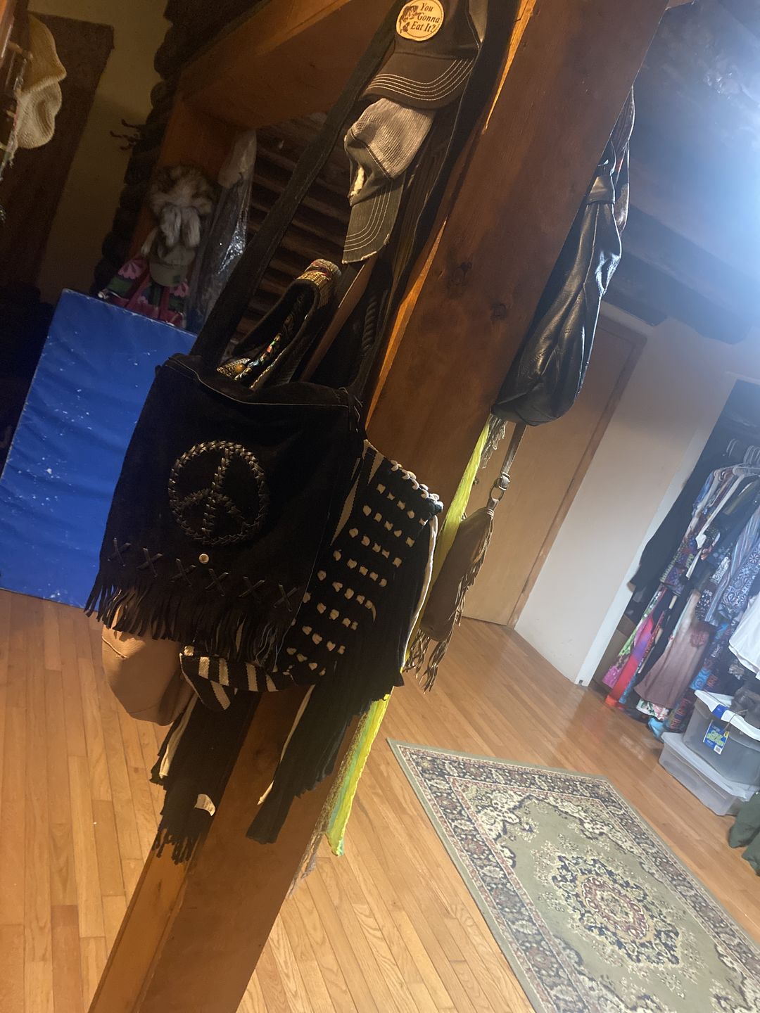 Customer photo review of Peace Fringe Leather Shoulder Bag