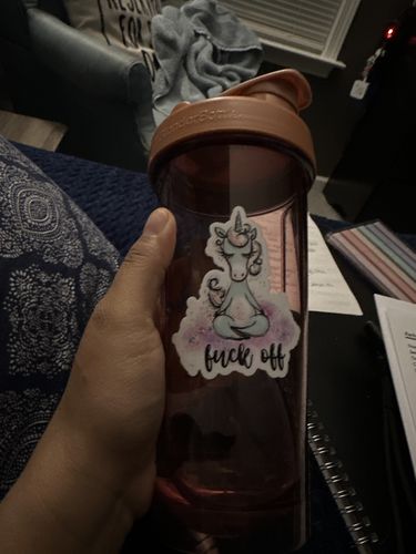 Customer photo review of Fuck Off Zen Unicorn Sticker